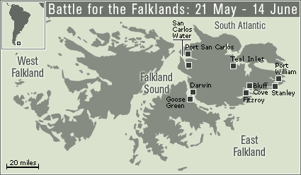 Map of the Falklands Conflict